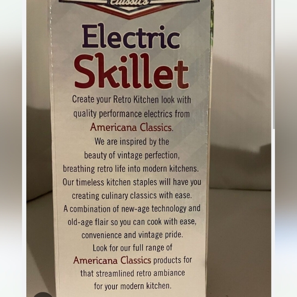 NIB Electric Skillet, Americana Classics - Picture 3 of 3